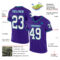 Purple0698-1 Custom Purple Black-Teal Mesh Authentic Throwback Football Jersey