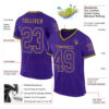 Custom Purple Old Gold-Black Mesh Authentic Throwback Football Jersey