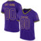 Purple0699 Custom Purple Old Gold-Black Mesh Authentic Throwback Football Jersey