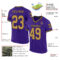 Purple0700-1 Custom Purple Old Gold-Black Mesh Authentic Throwback Football Jersey