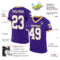 Purple0701-1 Custom Purple White-Old Gold Mesh Authentic Throwback Football Jersey