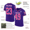 Custom Purple Pink-Black Mesh Authentic Throwback Football Jersey