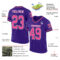 Purple0702-1 Custom Purple Pink-Black Mesh Authentic Throwback Football Jersey