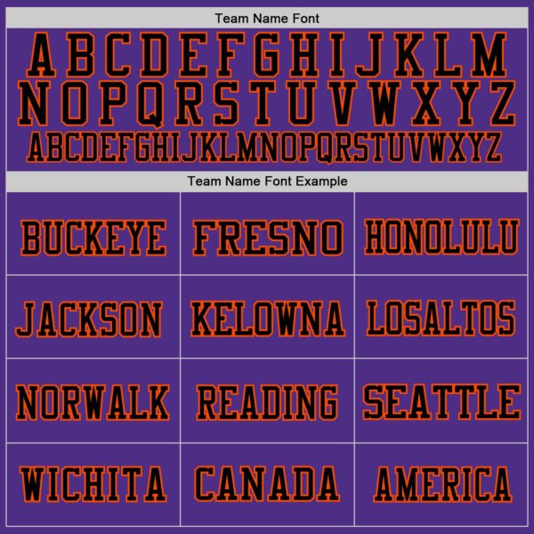 Custom Purple Black-Orange Mesh Authentic Throwback Football Jersey