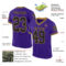 Purple0744-1 Custom Purple Black-Old Gold Mesh Authentic Throwback Football Jersey