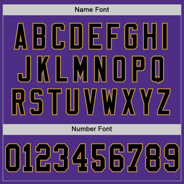 Custom Purple Black-Old Gold Mesh Authentic Throwback Football Jersey