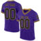 Purple0744 Custom Purple Black-Old Gold Mesh Authentic Throwback Football Jersey