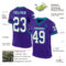 Purple0745-1 Custom Purple Black-Teal Mesh Authentic Throwback Football Jersey
