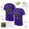 Purple0746-1 Custom Purple Black-Gray Mesh Authentic Throwback Football Jersey