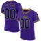 Purple0748 Custom Purple Navy-Old Gold Mesh Authentic Throwback Football Jersey