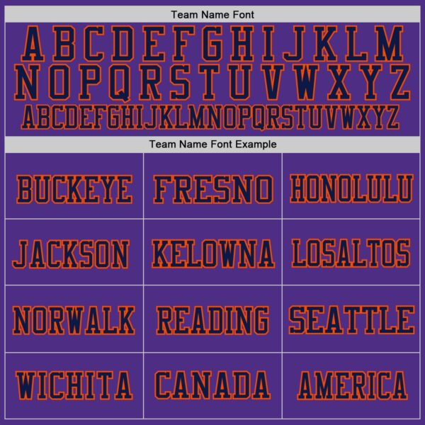 Custom Purple Navy-Orange Mesh Authentic Throwback Football Jersey