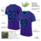 Purple0751-1 Custom Purple Navy-Teal Mesh Authentic Throwback Football Jersey