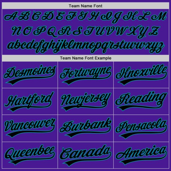 Custom Purple Black-Teal Authentic Throwback Baseball Jersey