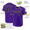 Custom Purple Navy-Old Gold Authentic Throwback Baseball Jersey