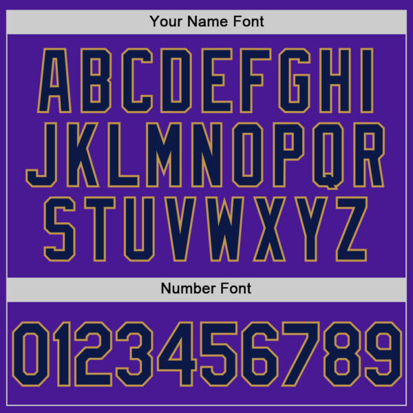 Custom Purple Navy-Old Gold Authentic Throwback Baseball Jersey