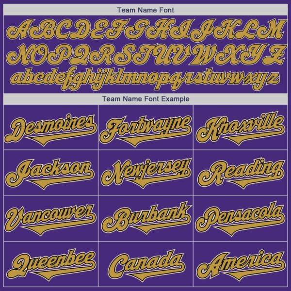 Custom Purple Old Gold Black-Cream Authentic Baseball Jersey