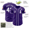 Custom Purple White Authentic Baseball Jersey