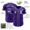 Custom Purple White Authentic Baseball Jersey