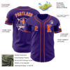 Custom Purple Orange-White Authentic Baseball Jersey