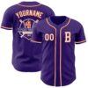 Custom Purple White-Orange Authentic Baseball Jersey