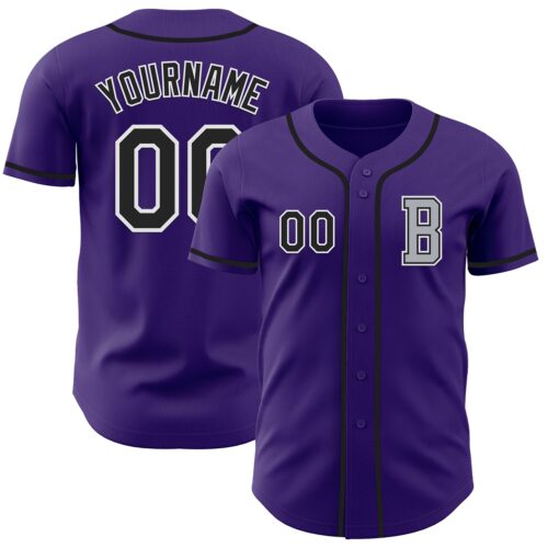Purple0791_2a785106-9a95-44f0-b93d-76b8ea5fcc59 Custom Purple Black-Gray Authentic Baseball Jersey