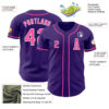 Custom Purple Pink-White Authentic Baseball Jersey