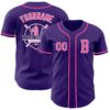Custom Purple Pink-White Authentic Baseball Jersey