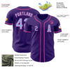 Custom Purple Light Blue-Pink Authentic Baseball Jersey