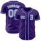 Custom Purple Light Blue-White Authentic Baseball Jersey