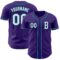Custom Purple White-Teal Authentic Baseball Jersey