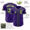 Custom Purple Neon Green-Black Authentic Baseball Jersey