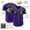 Custom Purple Neon Green-Old Gold Authentic Baseball Jersey