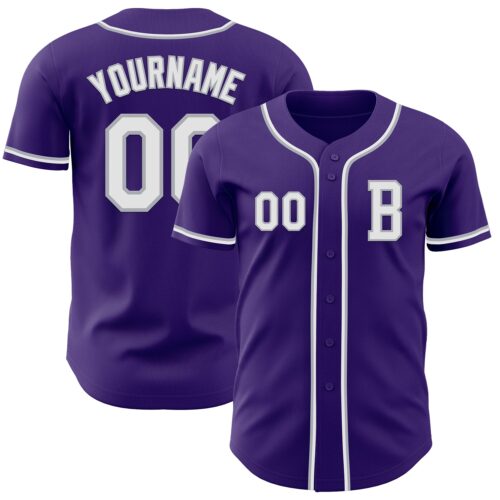 Purple0816_0d3d6474-5198-46e1-b2f7-6cef49100440 Custom Purple White-Gray Authentic Baseball Jersey