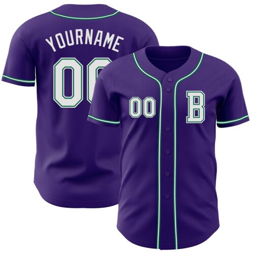 Purple0819_64c06a19-f95f-4968-a4db-c188caa54244 Custom Purple White-Kelly Green Authentic Baseball Jersey