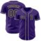 Custom Purple Black-City Cream Authentic Baseball Jersey