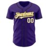 Custom Purple White Yellow-Black Authentic Baseball Jersey