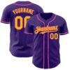 Custom Purple Yellow-Pink Authentic Baseball Jersey