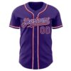 Custom Purple White-Red Authentic Baseball Jersey