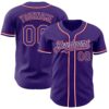 Custom Purple White-Red Authentic Baseball Jersey