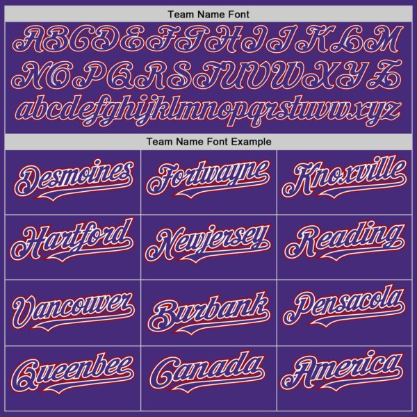 Custom Purple White-Red Authentic Baseball Jersey