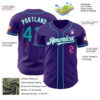 Custom Purple Teal Pink-White Authentic Baseball Jersey
