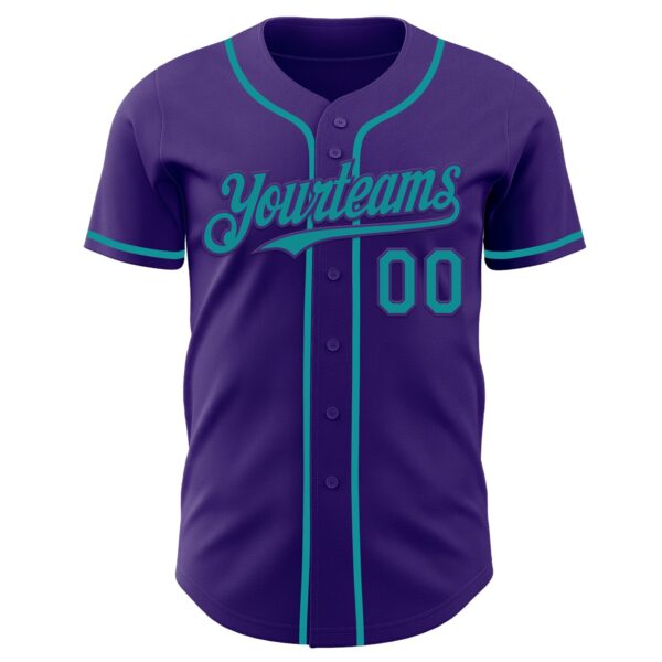 Custom Purple Teal Authentic Baseball Jersey