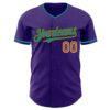 Custom Purple Texas Orange Teal Black-White Authentic Baseball Jersey