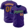 Custom Purple Texas Orange Teal Black-White Authentic Baseball Jersey