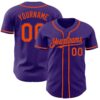 Custom Purple Orange Authentic Baseball Jersey