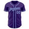 Custom Purple Light Blue Authentic Baseball Jersey