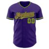 Custom Purple Neon Green Black-Old Gold Authentic Baseball Jersey