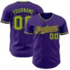Custom Purple Neon Green Black-Old Gold Authentic Baseball Jersey