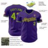 Custom Purple Neon Green Black-Old Gold Authentic Baseball Jersey