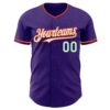 Custom Purple White Orange-Kelly Green Authentic Baseball Jersey